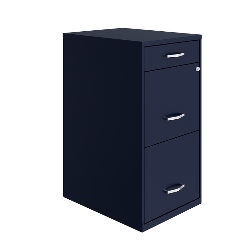 Home Square Set of 2 3 Drawer Metal Organizer File Cabinet Navy