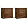 Home Square Set of 2 4 Drawer File Cabinet in Pecan