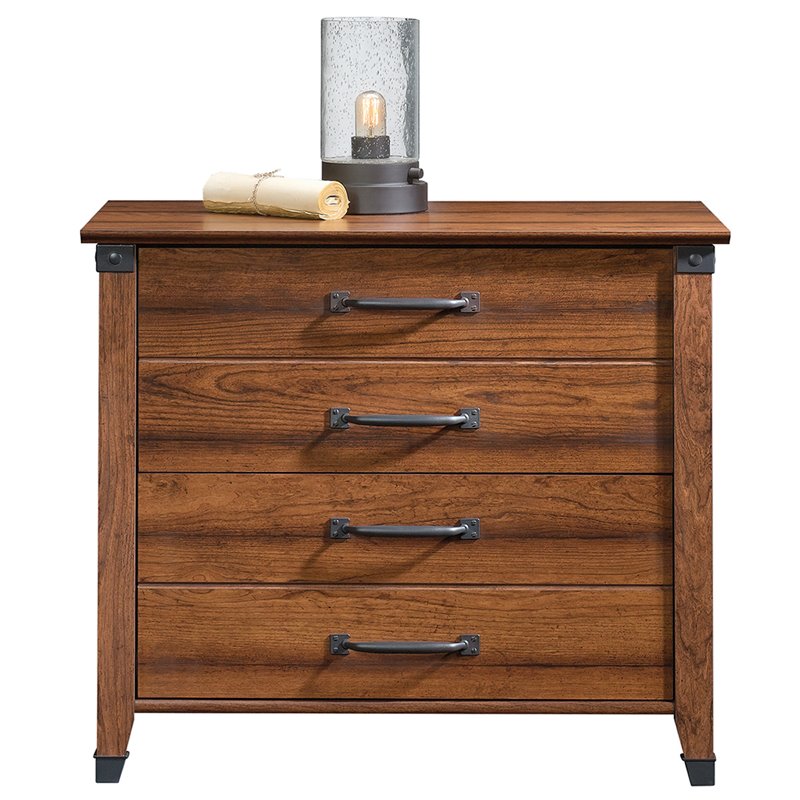 Home Square Set of 2 Engineered Wood Lateral File Cabinet in Washington Cherry
