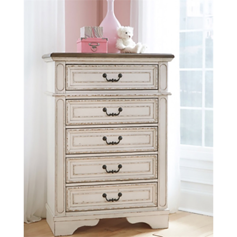 Home Square Set of 2 Engineered Wood 6 Drawer Double Dresser & 5 Drawer Chest