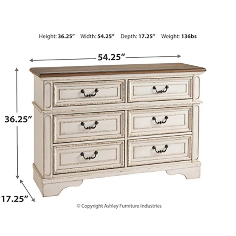 Home Square Set of 2 Engineered Wood 6 Drawer Double Dresser & 5 Drawer Chest