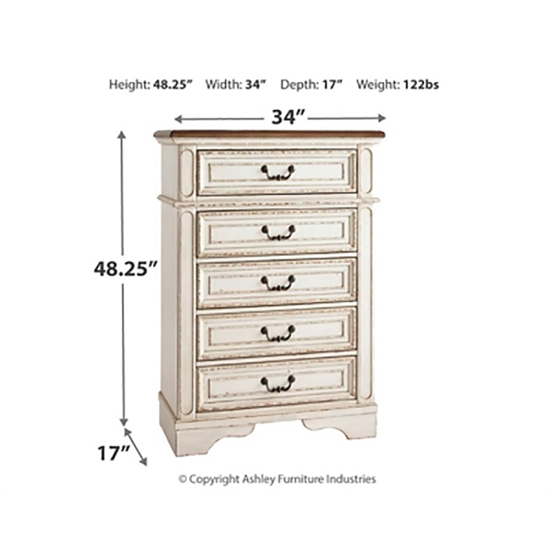 Home Square Set of 2 Engineered Wood 6 Drawer Double Dresser & 5 Drawer Chest