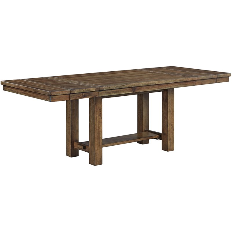 Home Square Set of 2 Extendable Dining Table and Server in Grayish Brown
