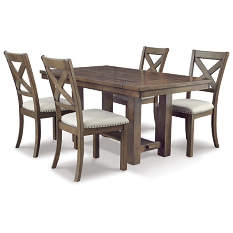 Home Square Set of 2 Extendable Dining Table and Server in Grayish Brown
