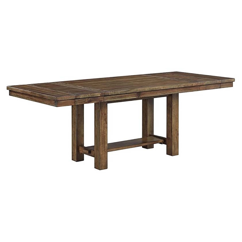 Home Square Set of 2 Extendable Dining Table and Server in Grayish Brown