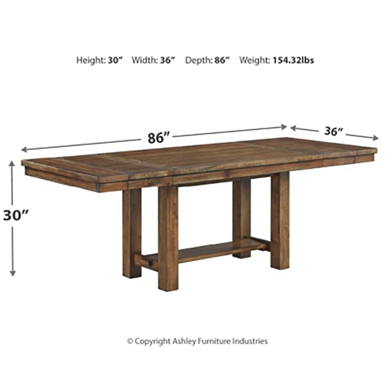 Home Square Set of 2 Extendable Dining Table and Server in Grayish Brown