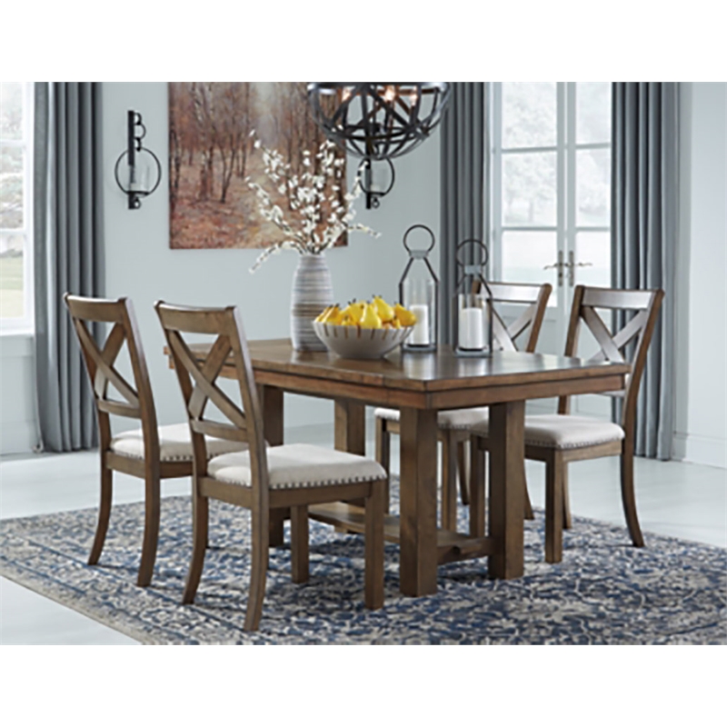Home Square Set of 2 Extendable Dining Table and Server in Grayish Brown