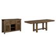 Home Square Set of 2 Extendable Dining Table and Server in Grayish Brown