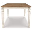 Home Square Set of 9 Extendable Dining Table and Side Chair in Chipped White