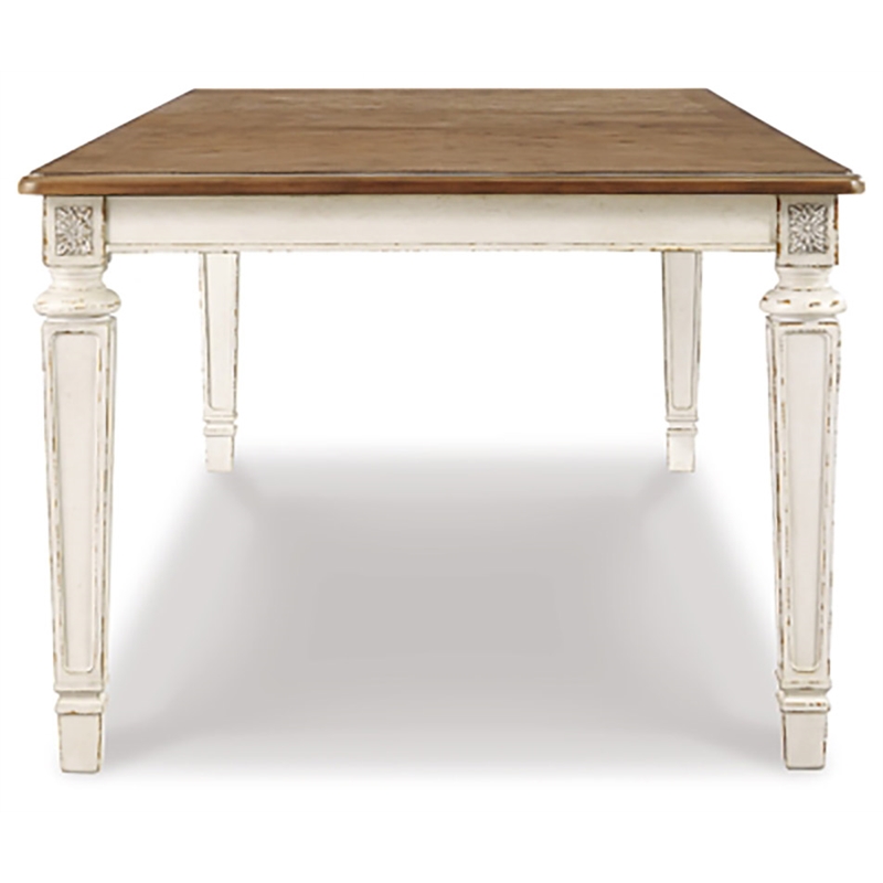 Home Square Set of 8 Extendable Dining Table and Side Chair and Server in White