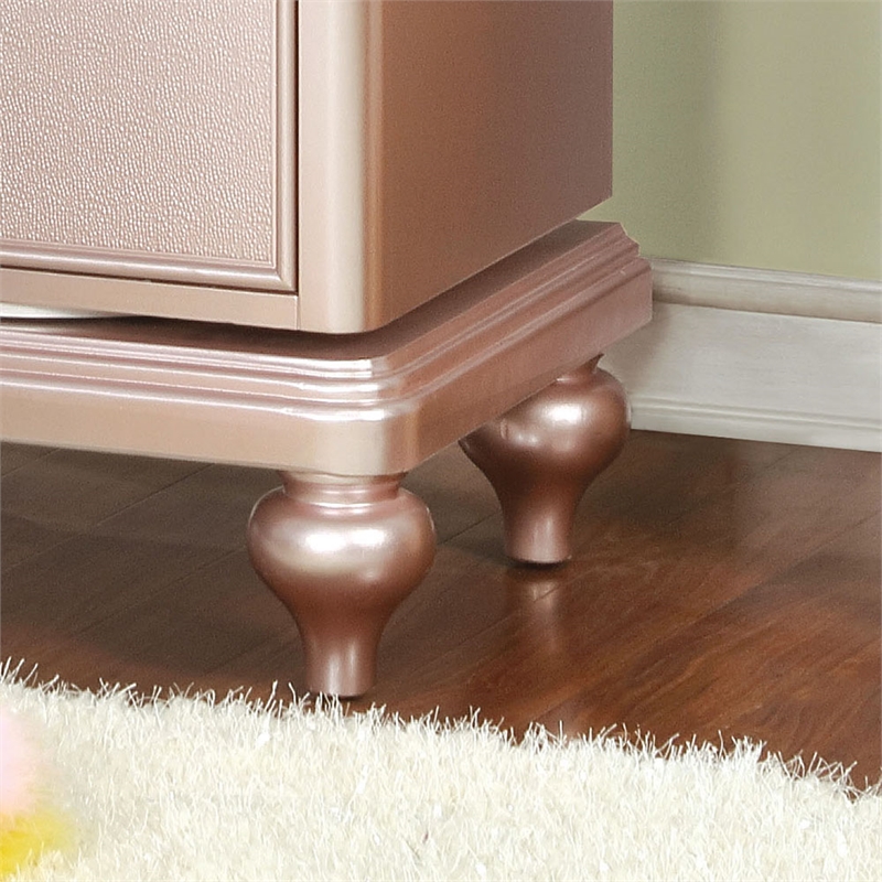 Home Square Set of 2 Solid Wood 2-Drawer Nightstands in Rose Gold