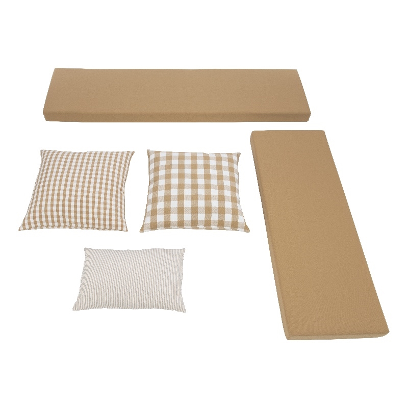 Home Square Set of a Backless Breakfast Nook and 5 Piece Cushion/Pillow
