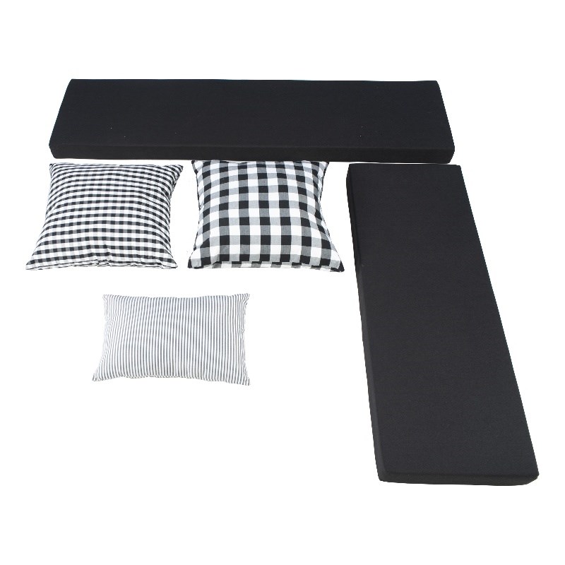 Home Square Set of a Backless Breakfast Nook and 5 Piece Cushion/Pillow