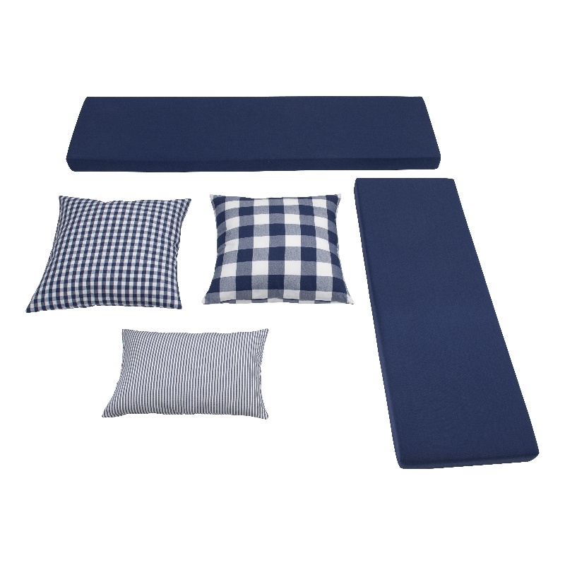 Home Square Set of a Backless Breakfast Nook and 5 Piece Cushion/Pillow