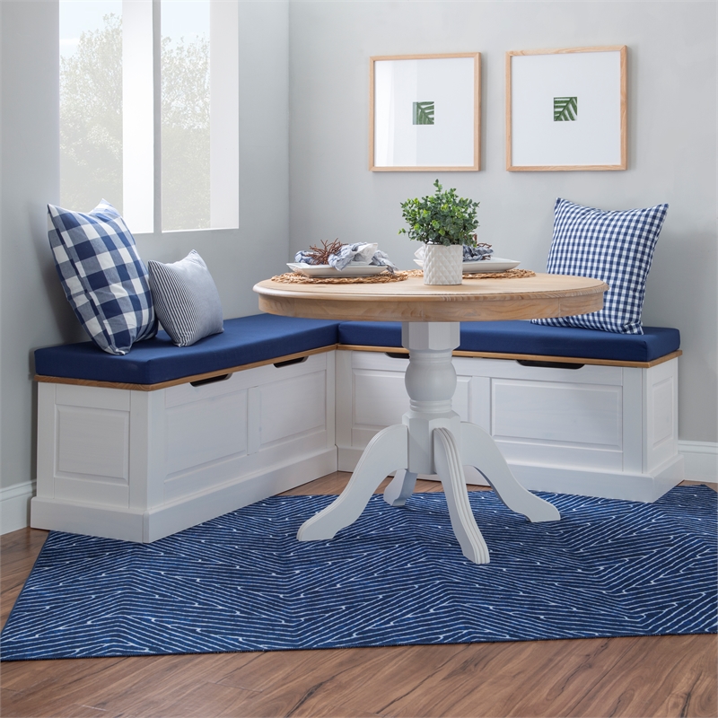 Home Square Set of a Backless Breakfast Nook and 5 Piece Cushion/Pillow