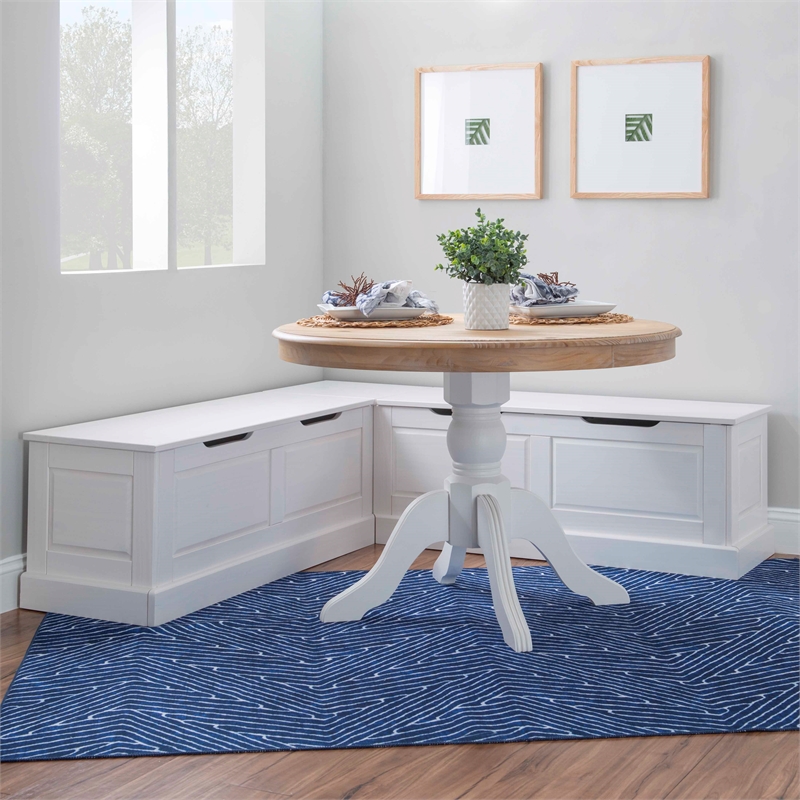 Home Square Set of a Backless Breakfast Nook and 5 Piece Cushion/Pillow