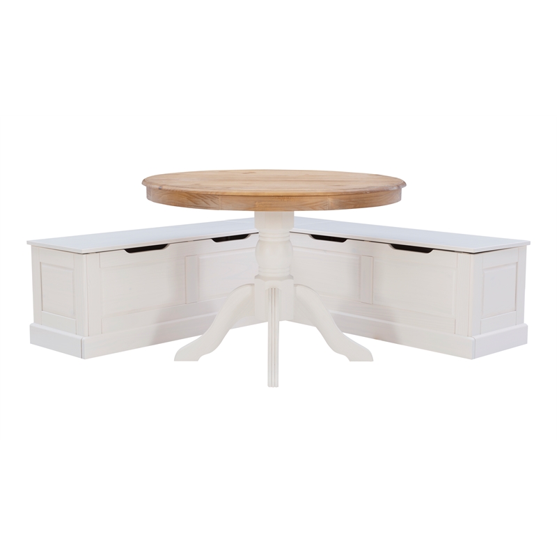 Home Square Set of a Backless Breakfast Nook and 5 Piece Cushion/Pillow