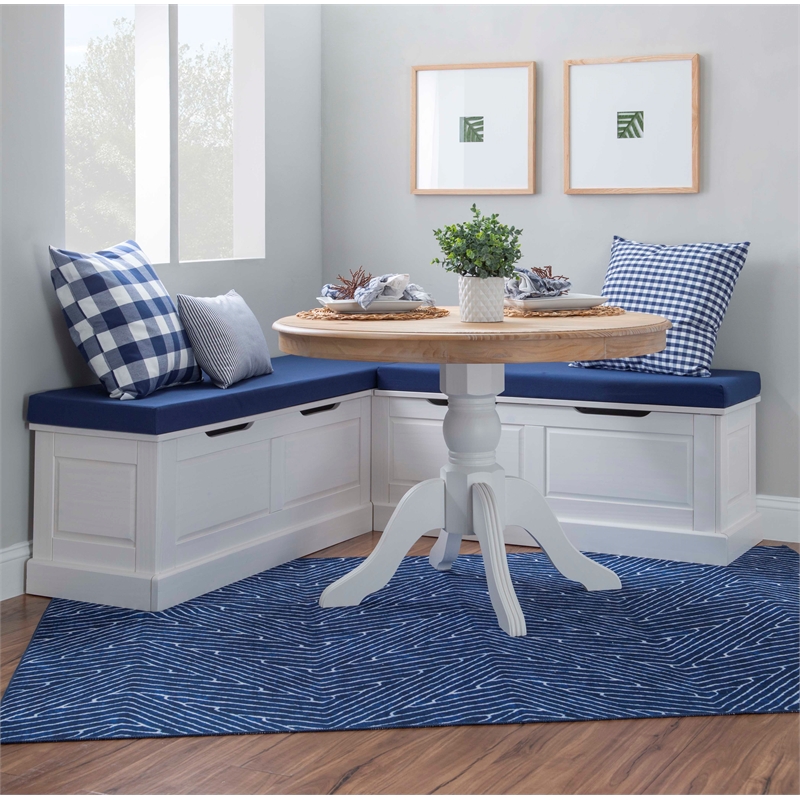 Home Square Set of a Backless Breakfast Nook and 5 Piece Cushion/Pillow