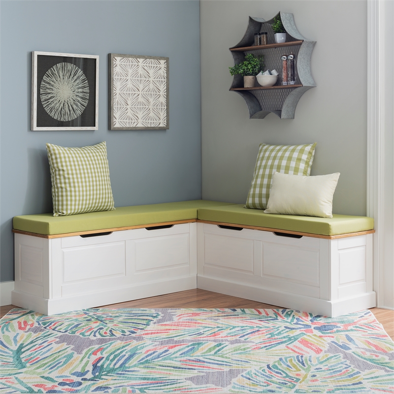 Home Square Set of a Kitchen Nook & Dining Table & 5 Piece Cushion/Pillow