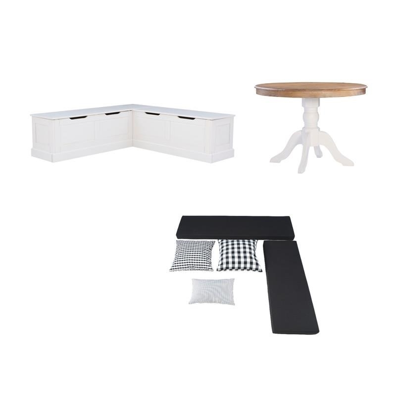 Home Square Set of a Kitchen Nook & Dining Table & 5 Piece Cushion/Pillow