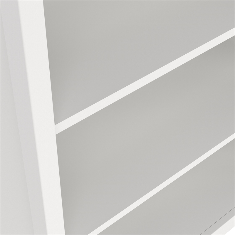 Home Square Set of 2 Adjustable 6 Shelf Bookcase & Writing Desk in White