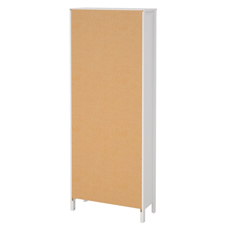 Home Square Set of 2 Adjustable 6 Shelf Bookcase & Writing Desk in White