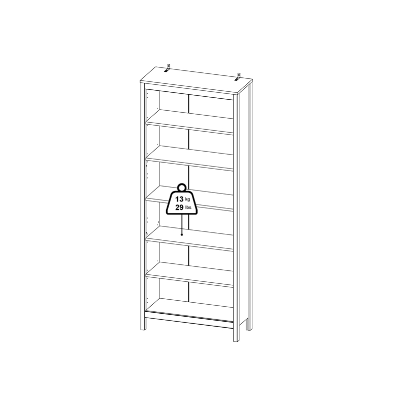 Home Square Set of 2 Adjustable 6 Shelf Bookcase & Writing Desk in White