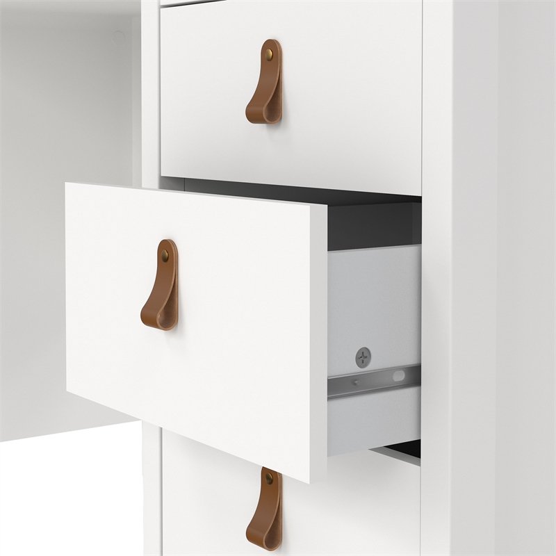 Home Square Set of 2 Adjustable 6 Shelf Bookcase & Writing Desk in White