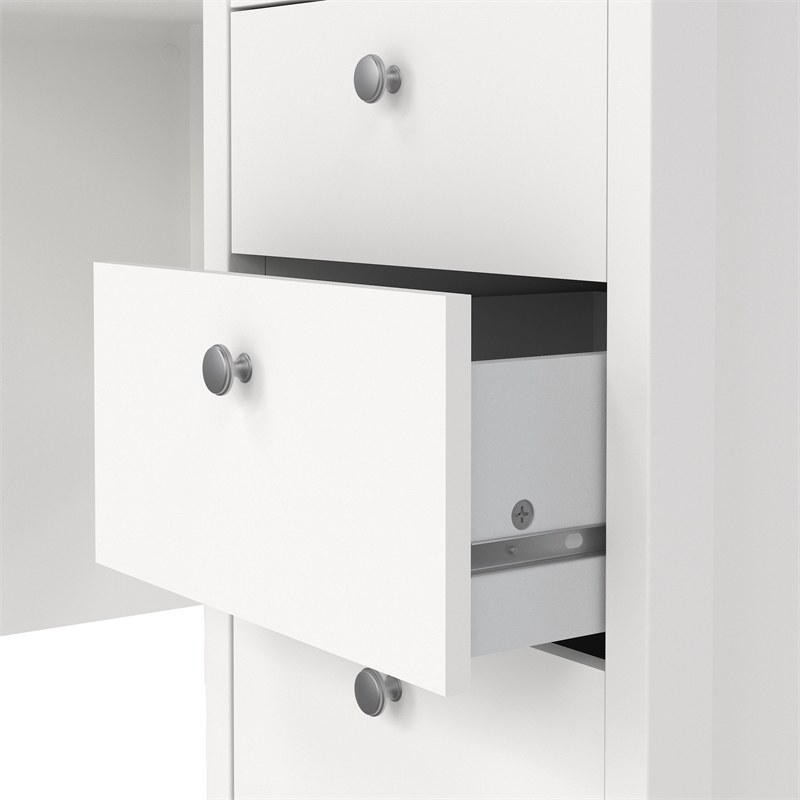 Home Square Set of 2 Adjustable 6 Shelf Bookcase & Writing Desk in White