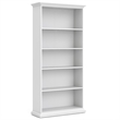 Home Square Set of 2 Home Computer Office Desk & 5-Shelf Bookcase in White