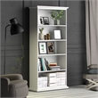 Home Square Set of 2 Home Computer Office Desk & 5-Shelf Bookcase in White