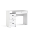Home Square Set of 2 Home Computer Office Desk & 5-Shelf Bookcase in White