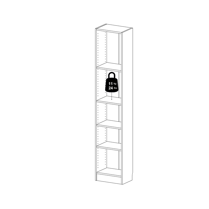 Home Square Set of 2 Home Computer Office Desk & 5-Shelf Bookcase in White