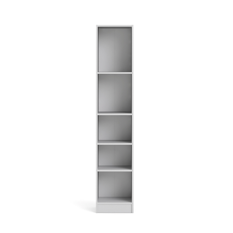 Home Square Set of 2 Home Computer Office Desk & 5-Shelf Bookcase in White