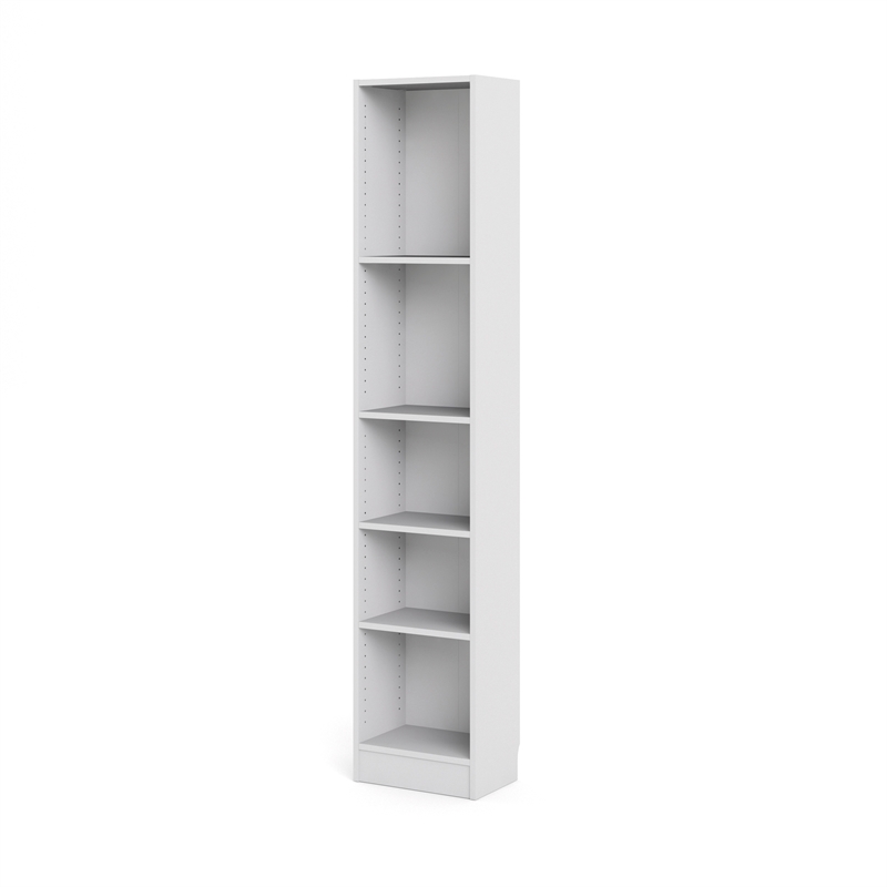 Home Square Set of 2 Home Computer Office Desk & 5-Shelf Bookcase in White