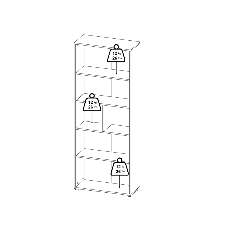 Home Square Set of 2 Home Computer Office Desk & 6-Shelf Bookcase