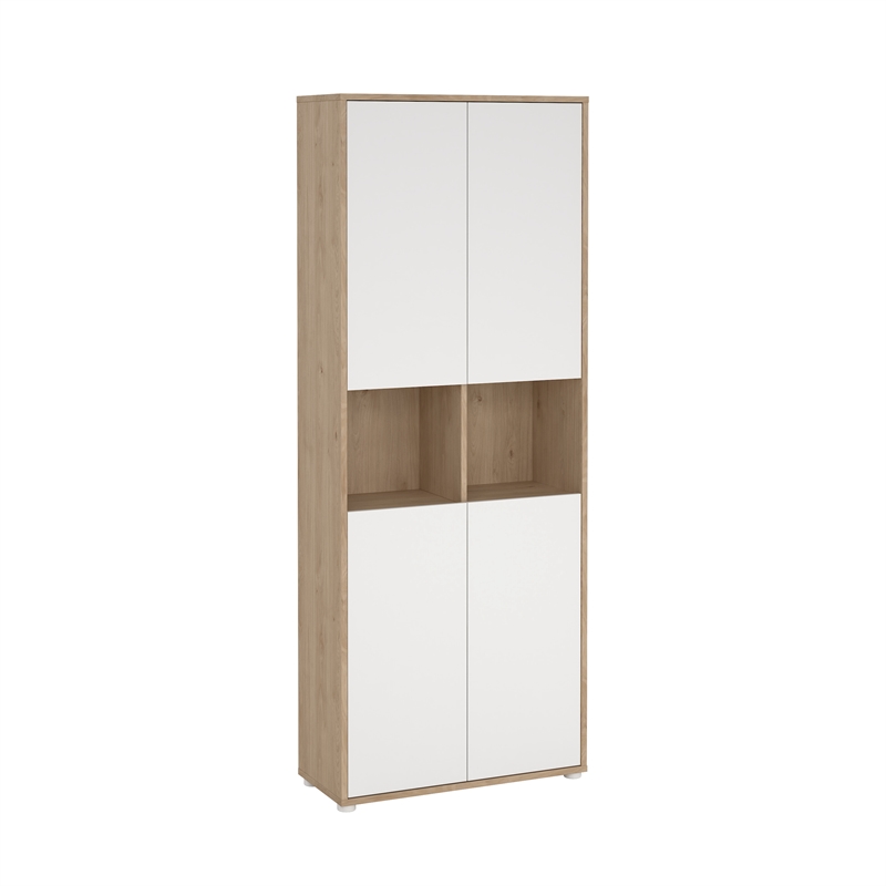 Home Square Set of 2 Home Computer Office Desk & 6-Shelf Bookcase