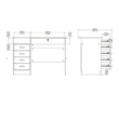 Home Square Set of 2 Home Computer Office Desk & 6-Shelf Bookcase