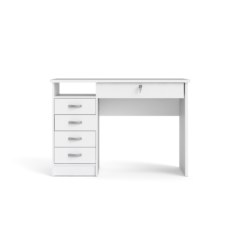Home Square Set of 2 Home Computer Office Desk & 6-Shelf Bookcase