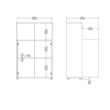 Home Square Set of 2 Home Computer Office Desk & 3-Shelf Adjustable Bookcase