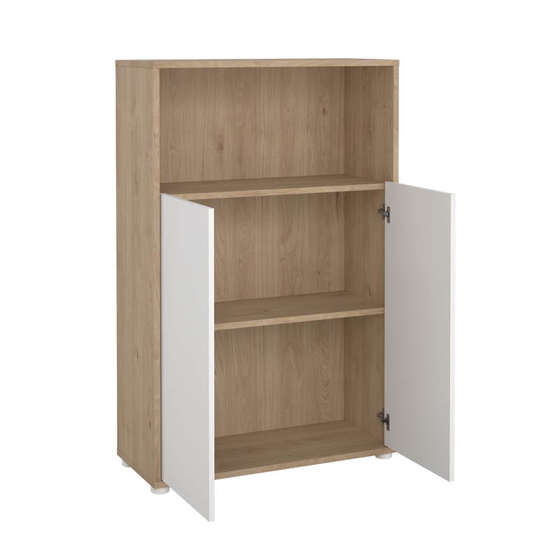 Home Square Set of 2 Home Computer Office Desk & 3-Shelf Adjustable Bookcase