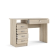 Home Square Set of 2 Desk with 5-Drawers & 6-Shelf Adjustable Bookcase