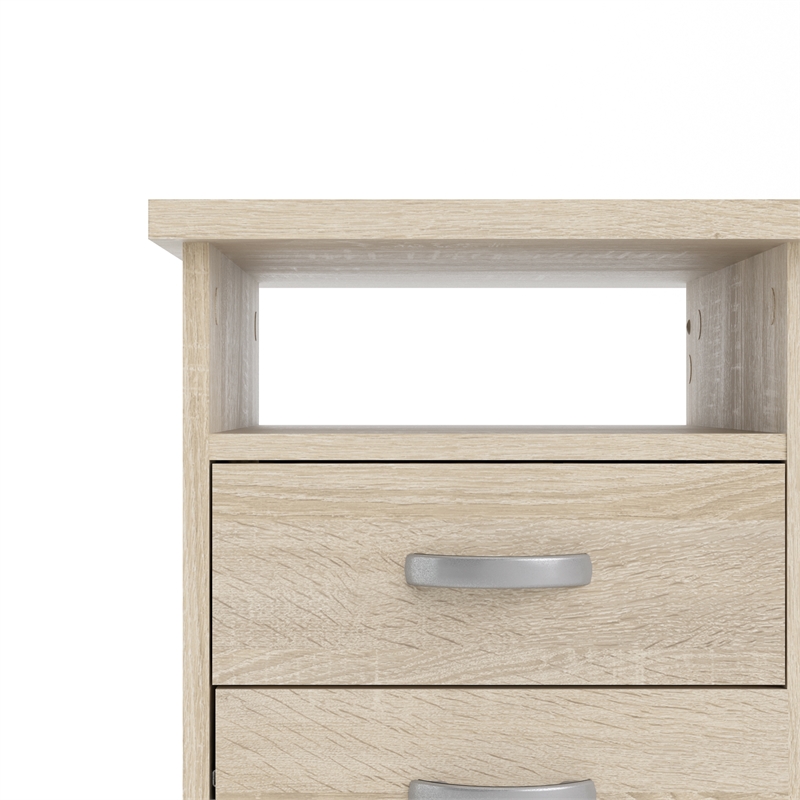 Home Square Set of 2 Desk with 5-Drawers 3-Shelf Adjustable Home Office Bookcase