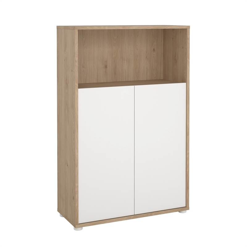 Home Square Set of 2 Desk with 5-Drawers 3-Shelf Adjustable Home Office Bookcase