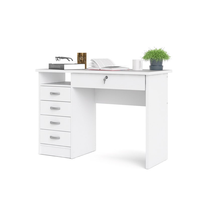 Home Square Set of 2 Home Computer Office Desk &  6-Shelf Adjustable Bookcase