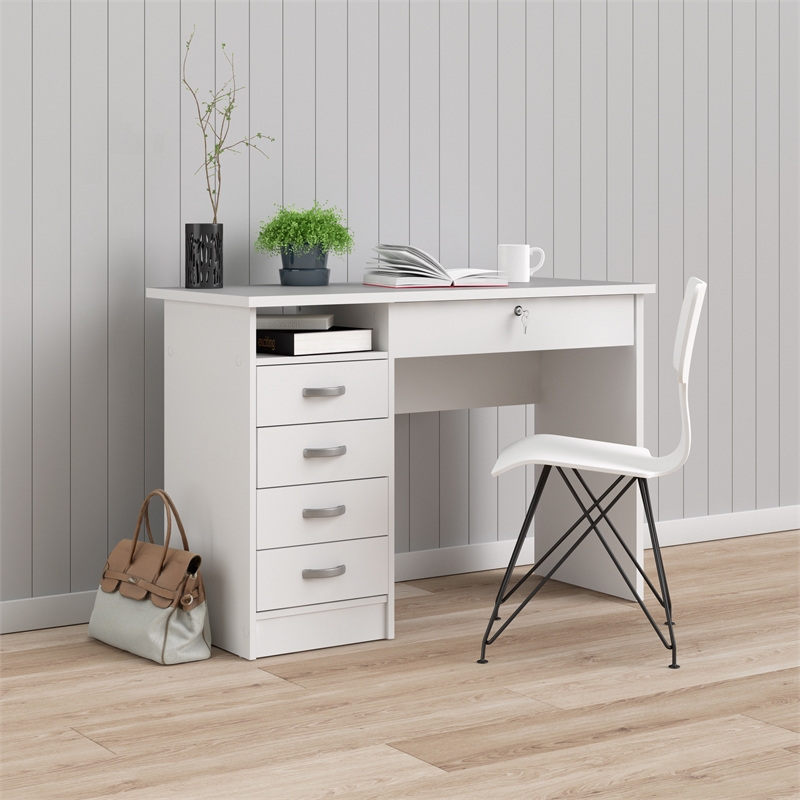Home Square Set of 2 Home Computer Office Desk &  6-Shelf Adjustable Bookcase