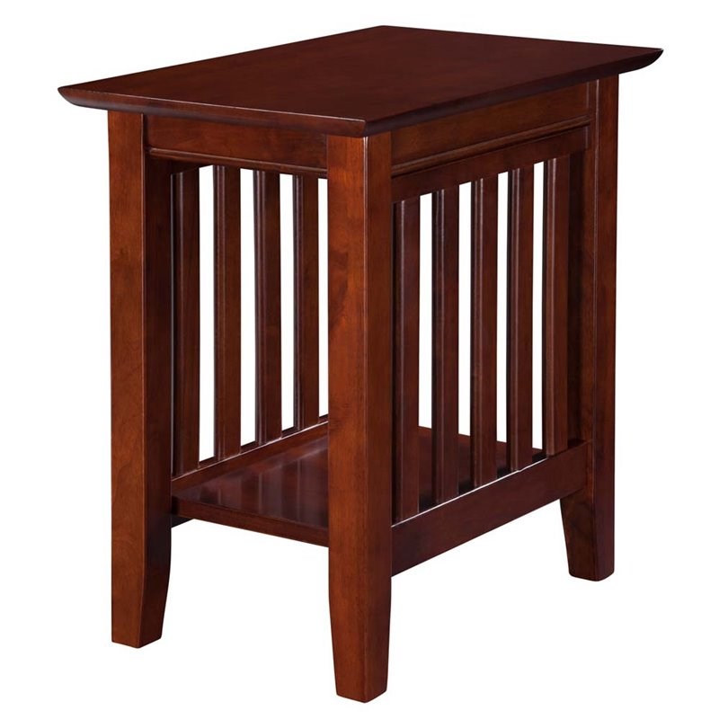 Home Square Set of 3 Wood Coffee Table & Chair Side Table in Walnut