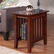 Home Square Set of 3 Wood Coffee Table & Chair Side Table in Walnut