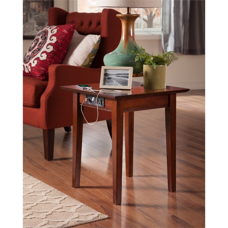 Home Square Set of 2 Walnut Full Size Murphy Bed Desk with Mattress & Side Table