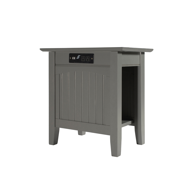Home Square Set of 2 Queen Murphy Bed Chest with Mattress & Side Table in Gray